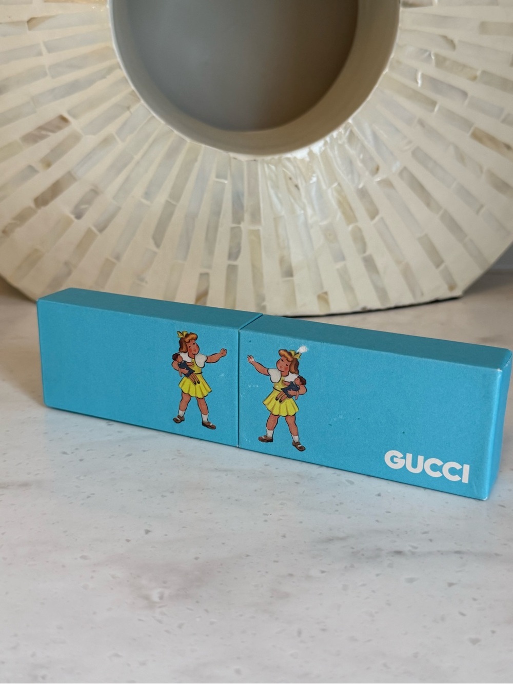 Gucci Turquoise Novelty Box with Retro Girl Illustration